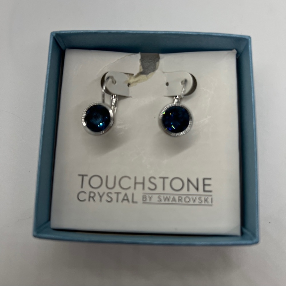 💎TOUCHSTONE CRYSTAL by Swarovski Montana Bliss Earrings 💎